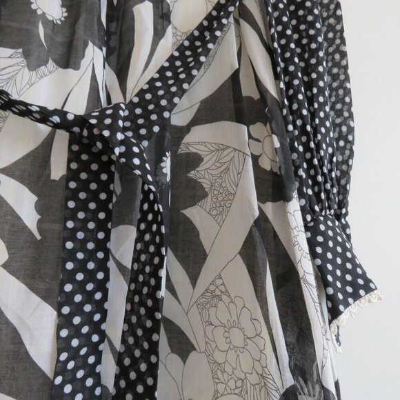 VINTAGE PANTEL 70's Prairie Peasant Cottagecore Floral Polka Dot Maxi Dress - Picture 12 of 16